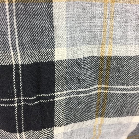 CURRENT ELLIOTT Gray Black Taupe Plaid High Low Hem Flannel Oversized Shirt - Picture 9 of 11